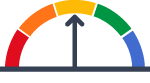 Yellow performance color gauge, level 3 of 5
